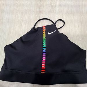 Nike Dri-Fit Indy Rainbow Ladder Sports Bra Womens Med High Neck